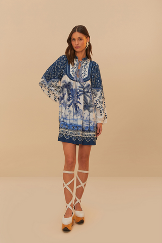Farm Rio Palm Tree Beach Mini Dress
