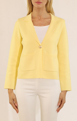 Metric Knits Cool Lemon Knit Blazer