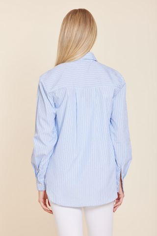 Dolce Cabo Micro Rhinestone Stripe Crop Blouse