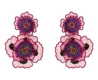 MG Anemone Earrings / Magenta