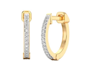Ella Stein Gold Large Classic Pave Diamond Huggie Earrings