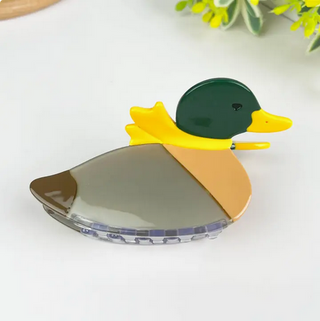 Thedivasoap Duck Claw Clip,Animal Acetate Hair Clip - Duck