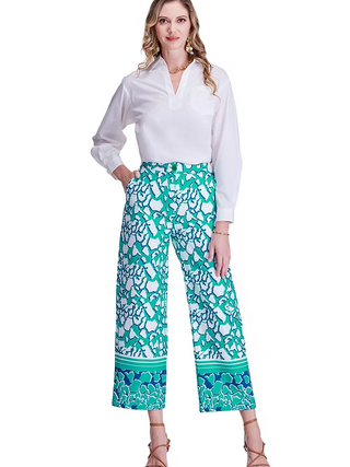 Jade White Collar Blouse