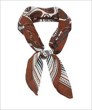 Monkee's Jewelry & ACC Retro Paisley Print Bandana Scarf In Brown
