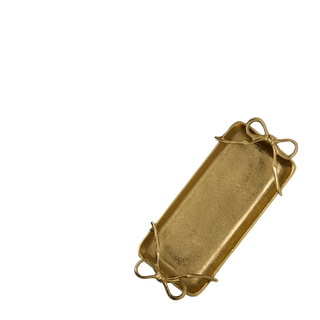 Two's Company Gold Bows Small Tray Recycled Aluminum