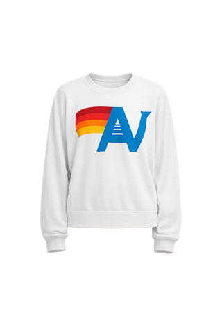 Aviator Nation Logo-Crew Sweatshirt Relaxed in White