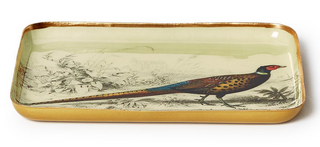 Two's Company Pheasants Set of 4 Metal Trinket / Desk Trays Includes 4 Designs / 2 Sizes