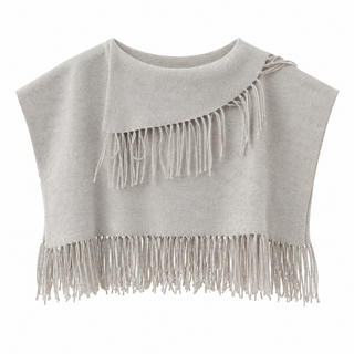 Anna Cate Fringe Wrap - Ivory