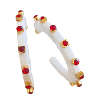 CITY GIRL JEWEL HOOP LARGE- MULTIPLE COLORS