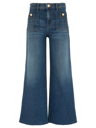 Kut Meg High Rise Frt Patch Pkts Wide Leg Raw Hem