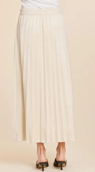 Dolce Cabo Faux Suede Long Pleated Skirt
