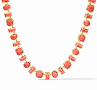 JULIE VOS IRIDESCENT CORAL ANTONIA TENNIS NECKLACE