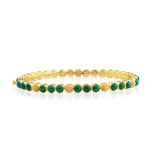 Capucine De Wulf Berry Gem Petite Hinged Bangle / Malachite