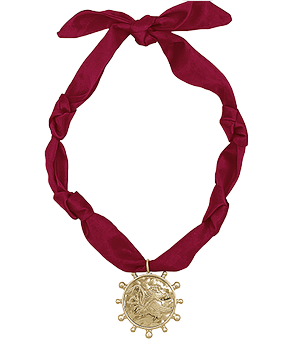 Gamecock Pendant Scarf Necklace Set