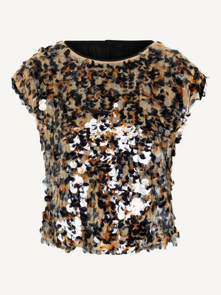 Emily McCarthy Hatti Tank In Tortoise Shell Sequin