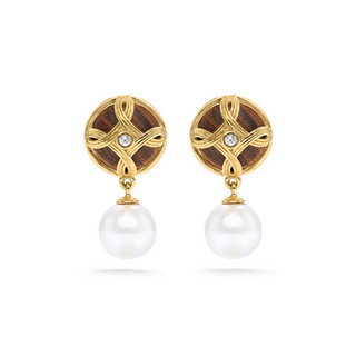 CDW Monique Drop Earrings / Pearl & Teak