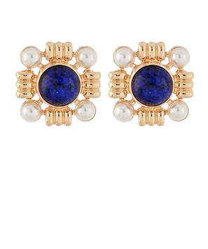 Stone & Pearl Earrings
