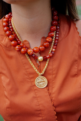Lisi Lerch Pisces Coin- Vintage Coin Necklace - 18k Gold Plated
