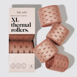 Kitsch Recycled Plastic Xl Thermal Rollers 4pc Set - Terracotta