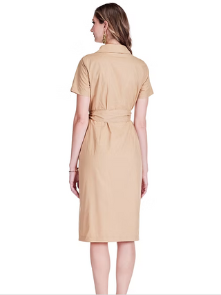 Jade Khaki Midi Shirtdress