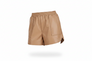 Joy Joy Faux Leather Pull On Short (Round Side)