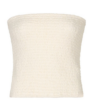 Esqualo Bandeau Bubble Flower Top in Natural