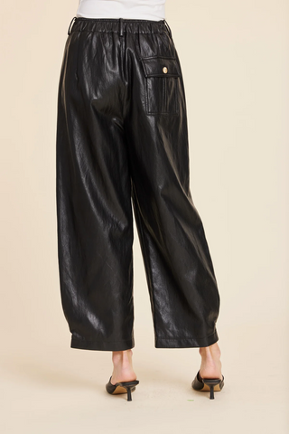 Dolce Cabo Faux Leather Barrel Leg Pant/ Multiple Colors