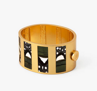 Brackish Sage Striped Hinge Cuff
