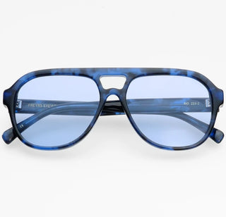 Freyrs Rio Acetate Mens Womens Aviator Sunglasses - Blue Tortoise