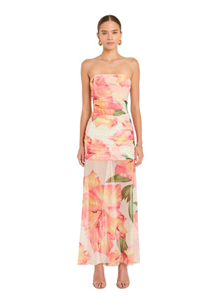 Amanda Uprichard Leo Maxi Dress in Hibiscus Print