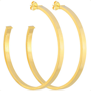Sheila Fajl Lunaria Hoops in Brushed 18K Gold