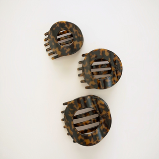 Teleties Tortoise | Medium | Flat Circle Hair Clip - Tortoise