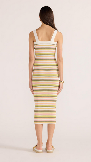 Mink Pink Amelia Knit Stripe Midi Dress