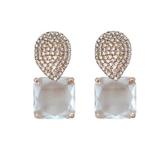 St. Armands Designs Clear Crystal Retro Pave Crystal Gum Drop Statement Earrings