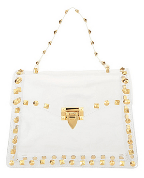MC Gold Stud Trim Clear Bag / Clear Gold