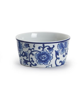 Two's Company Incognito 8 oz. Chinoiserie Deli Container Holder Assorted 3 Patterns: Floral, Blue Willow, Bird