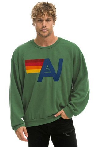 Aviator Nation Logo Palm Crew Sweatshirt Relaxed