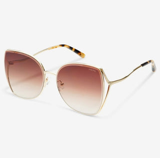 Freyrs Margot Oversized Womens Sunglasses - Gold / Brown