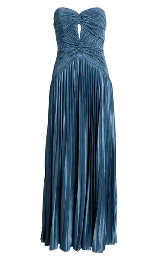 Lulus Florence Twist Front Bodice Plisse Maxi Dress