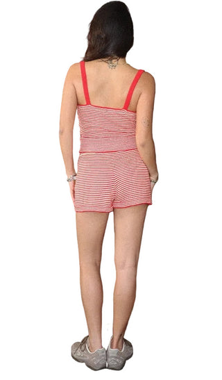 Bailey Rose Striped Drawstring Lounge Shorts in Sunrise