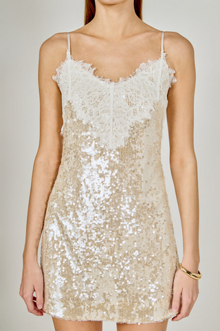 Endless Rose Sequin Lace Mini Dress