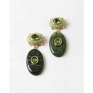 Serrento Olive Stone Dangle Earring
