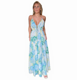 Elan Mint Crocheted Maxi Dress