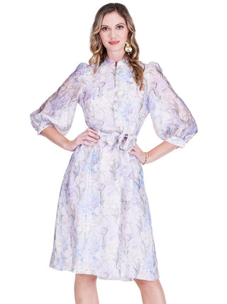 Jade Whispering Lillies Midi Dress