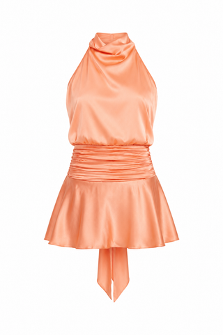 Mumu Brynn Mini Dress in Cantoloupe
